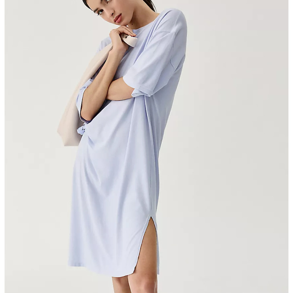 Daily Practice x Anthropologie Purple Tie Front Oversized Shirt Dress Size Small